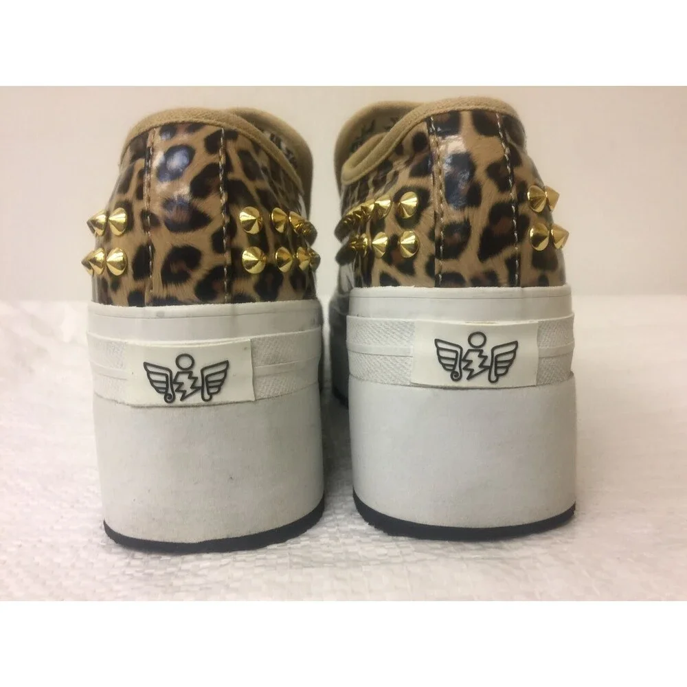 IIJIN women size EU 38 US 9 platform fashion sneakers  manmade -leopard print